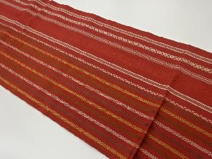 本場筑前博多縞に葉模様織出し名古屋帯